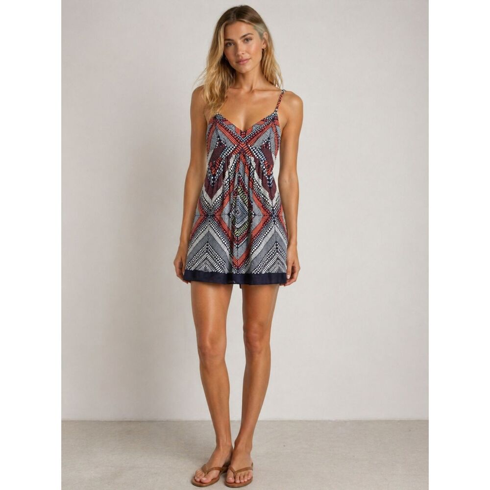 American Eagle Baby Doll Mini Dress Bohemian Abstract Women's Size 4